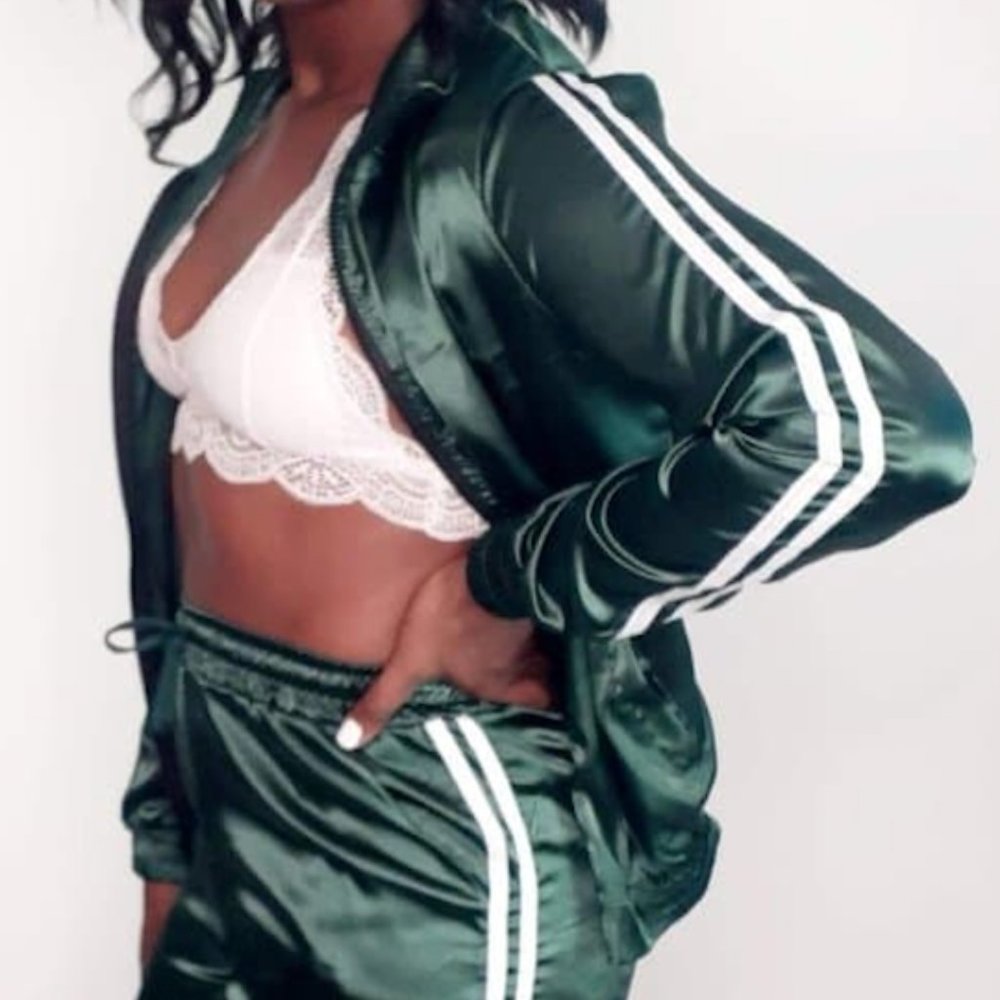Emerald Green Satin Track suit